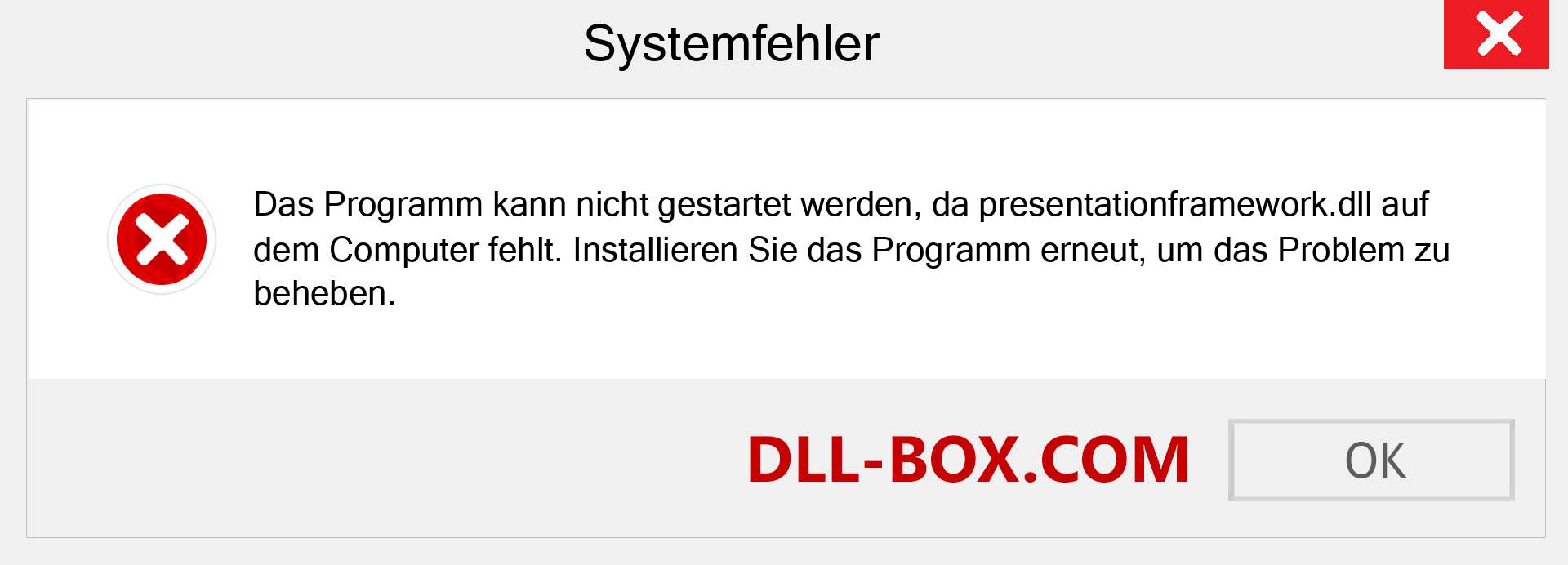 presentationframework.dll-Datei fehlt?. Download für Windows 7, 8, 10 - Fix presentationframework dll Missing Error unter Windows, Fotos, Bildern