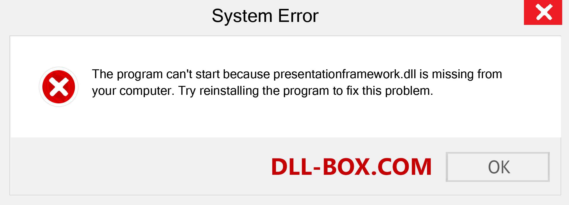  presentationframework.dll file is missing?. Download for Windows 7, 8, 10 - Fix  presentationframework dll Missing Error on Windows, photos, images